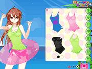 Флеш игра онлайн Лето Аниме Девушки Одеваются / Anime Summer Girl Dressup
