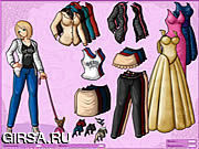 Флеш игра онлайн Anime Girl and Dog Dressup