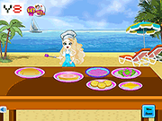 Флеш игра онлайн Анна Кулинария Пляж Бургер