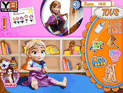 Флеш игра онлайн Анна играет с ребенком Эльзы / Anna playing with Baby Elsa