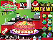 Флеш игра онлайн Украшение яблочной шарлотки / Apple Cake Decoration