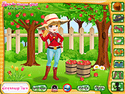 Флеш игра онлайн Девушка Яблоневый Одеваются / Apple Farm Girl Dress Up
