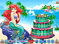 Флеш игра онлайн Декор Ариэль Торт / Ariel Cake Decor