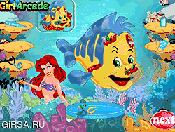 Флеш игра онлайн Камбала Ариэль ранения / Ariel's Flounder Injured