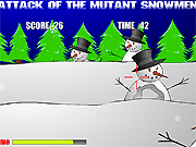 Флеш игра онлайн Атака мутант снеговиков / Attack of the Mutant Snowmen