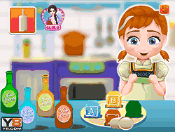 Флеш игра онлайн Ребенок Анна готовит АБС кубики пирог