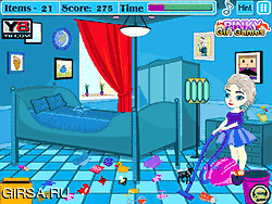 Флеш игра онлайн Baby Elsa Cleaning Accident