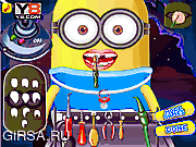 Флеш игра онлайн Миньон-малыш на приеме у стоматолога / Baby Minion Dentist