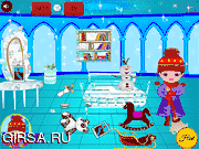 Флеш игра онлайн Малышка Нора убирает замороженные комнаты
