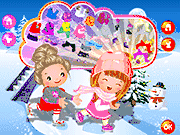 Флеш игра онлайн Детские Лыжи Одеваются / Baby Skiing Dressup