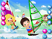 Флеш игра онлайн Baby Серфинг / Baby Surfing