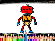 Игра Обратно в школу робот раскраска