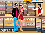 Флеш игра онлайн Угловой Булочной Поцелуи / Bakery Corner Kissing