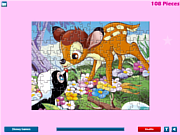 Флеш игра онлайн Бэмби и цветы