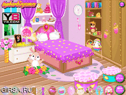 Флеш игра онлайн Обстановка спальни для кролика Барби