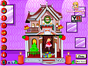 Флеш игра онлайн Рождетсвенский дом для Барби