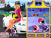 Флеш игра онлайн Барби и гонки / Barbie Goes Racing