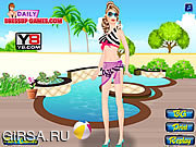 Флеш игра онлайн Барби выходит в бассейн