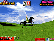 Флеш игра онлайн Прогулка на лошадях с Барби / Barbie Horse Ride 