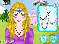 Флеш игра онлайн Узоры на лице барби принцессы