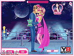Флеш игра онлайн Супергерой Барби и Кен поцелуи