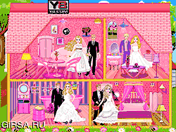 Флеш игра онлайн Свадебный кукольный дом Барби / Barbie Wedding Doll House