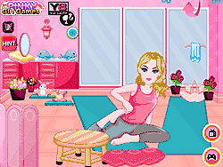 Флеш игра онлайн Барби декорирует комнату для йоги / Barbie Yoga Room Decoration