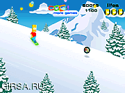 Флеш игра онлайн Барт Сноубординг / Bart Snowboarding