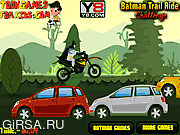 Флеш игра онлайн Бэтман на мотоцикле / Batman Trail Ride Challenge