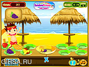 Флеш игра онлайн Фруктовая закуска на пляже / Beach Fruity Snack 