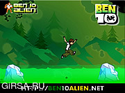 Флеш игра онлайн Бен 10 прыгает по льду