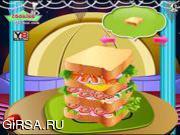Флеш игра онлайн Украшаем большой бутерброд