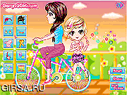 Флеш игра онлайн Мыльные пузыри на велосипеде / Blowing Bubbles on the Bicycle