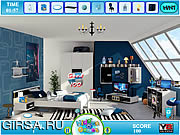 Флеш игра онлайн Голубая комната. Скрытые предметы