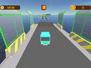 Флеш игра онлайн Сломанный мост конечной гоночный автомобиль игра 3D