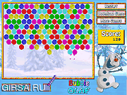 Флеш игра онлайн Пузыри Олафа / Bubble Olaf