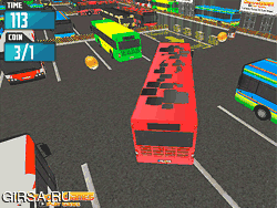Флеш игра онлайн Парковка Водитель Автобуса