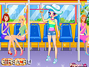 Флеш игра онлайн Автобус Девушки Одеваются