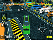 Флеш игра онлайн Водитель автобуса. Парковка 2