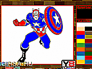 Флеш игра онлайн Капитан Америка. Раскраска / Captain American Coloring