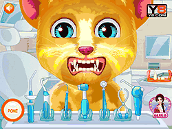 Флеш игра онлайн Лечение зубок коту / Cat tooth Treatment