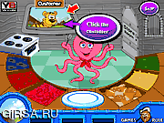 Флеш игра онлайн Осминог в ресторане / Chef Octopus Restaurant 
