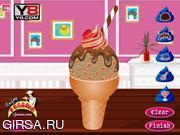 Флеш игра онлайн Украшаем шоколадное мороженое / Chocolate Ice Cream Decoration 