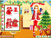 Флеш игра онлайн Рождественский Подарок Девушка Dressup / Christmas Gift Girl Dressup