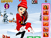 Флеш игра онлайн Девочка с оленем наряжаются на Рождество / Christmas Girl with Reindeer Dress Up