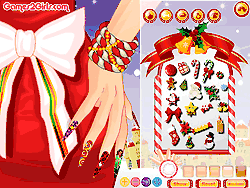 Флеш игра онлайн Рожденственский маникюр / Christmas Party Nails