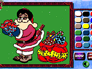 Флеш игра онлайн Рождество Санта-Клаус Раскраски / Christmas Santa Claus Coloring