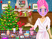 Флеш игра онлайн Накрась Сару к Рождеству / Christmas Sara Makeover 