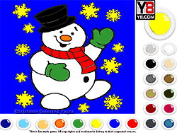 Флеш игра онлайн Раскраска снеговика / Christmas Snowman Coloring
