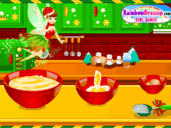 Флеш игра онлайн Рождественское приготовление еды / Christmas Tree Cookies